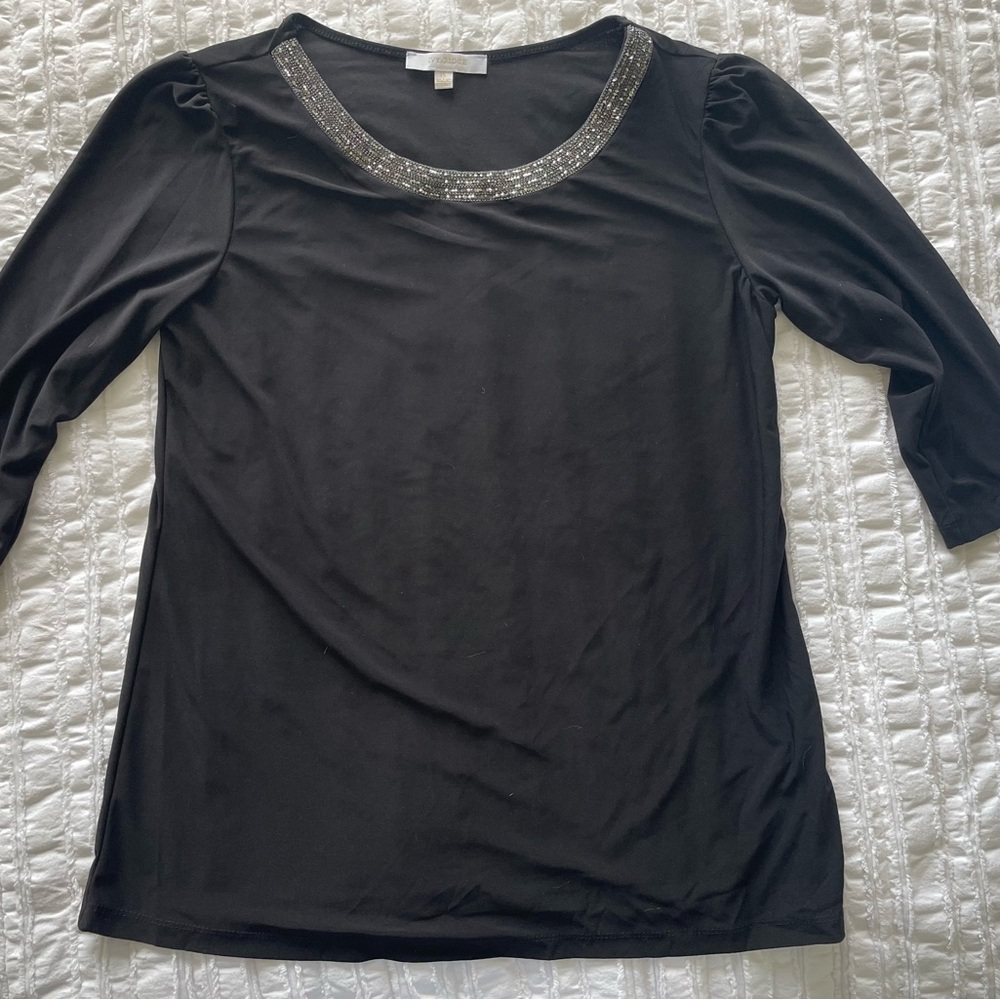 Elegant Black Women's Top with Sequin Detail